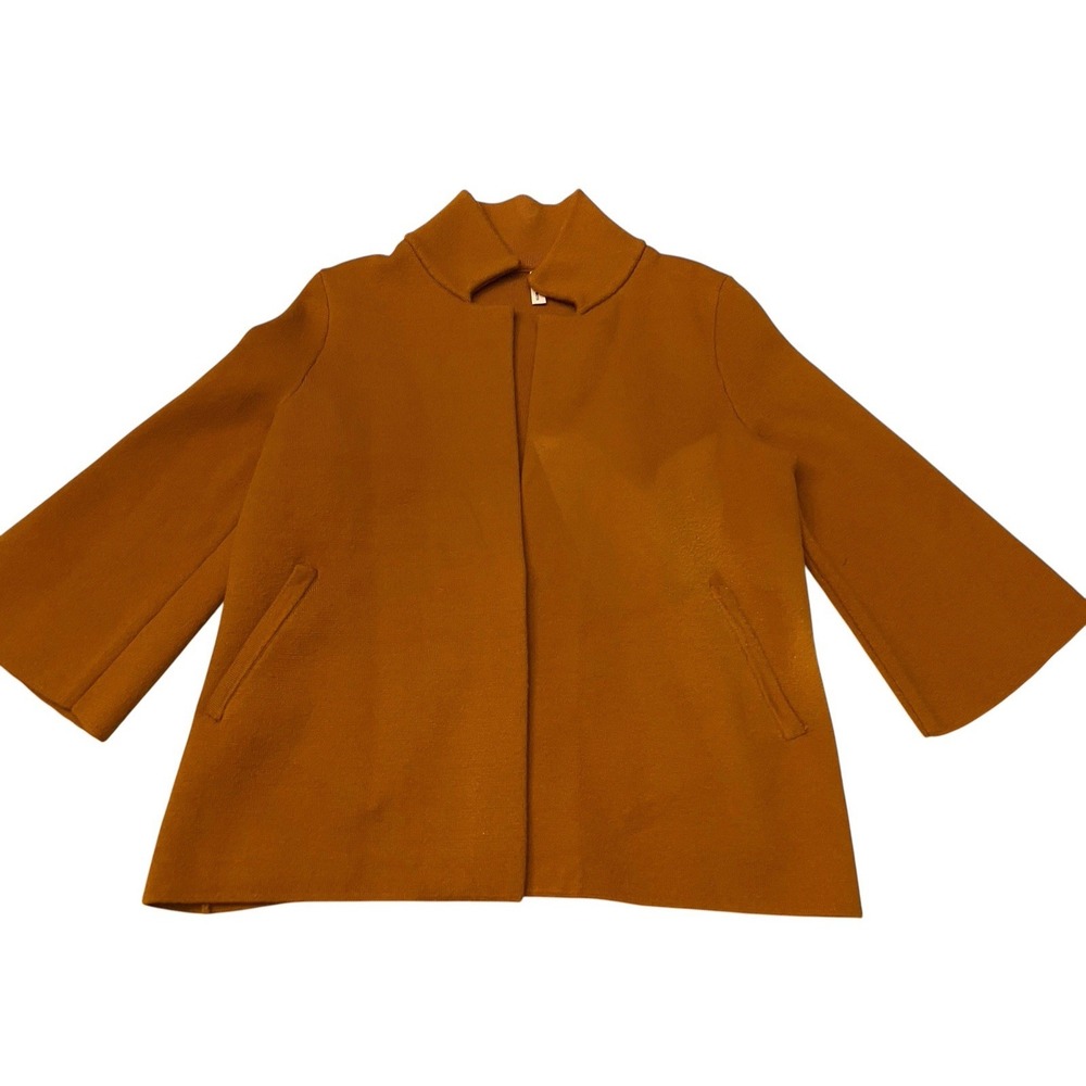 ⁠MOTH by Anthropologie Cardigan Jacket Women XS Rust Orange Bell Sleeve Snap